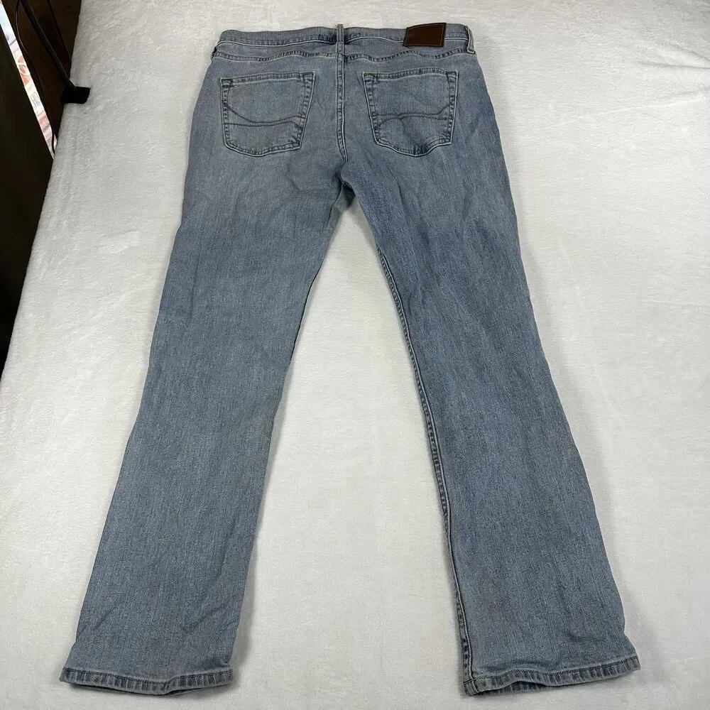 Hollister Epic Flex Boot Jeans Mens 36x30 Light Blue Bootcut Stretch‎ Denim